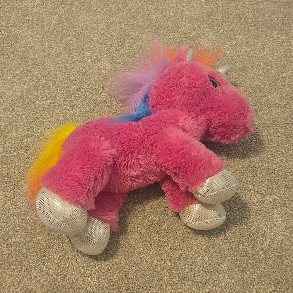 Crystal Aurora World Plush Pink Unicorn Toy 12" - Picture 2 of 7